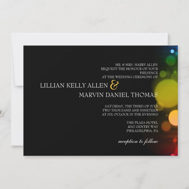 Wedding Invitation | Lit Night (Front)