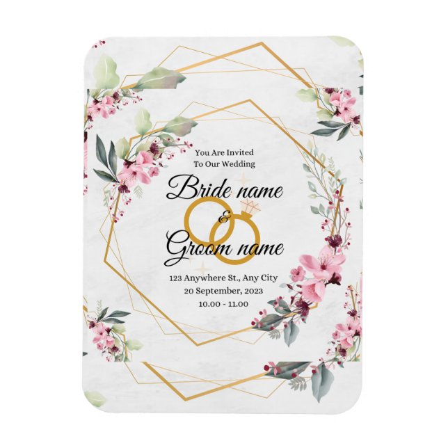 wedding invitation magnet (Vertical)