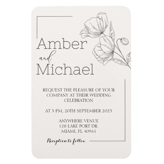 Wedding Invitation Magnet (Vertical)