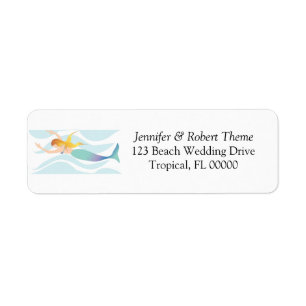 Wedding Invitation Mail Label Beach Theme