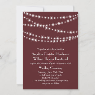 Wedding Invitation - Marsala Twinkle Lights