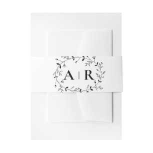 Wedding Invitation Meandering Vine Scroll Invitation Belly Band