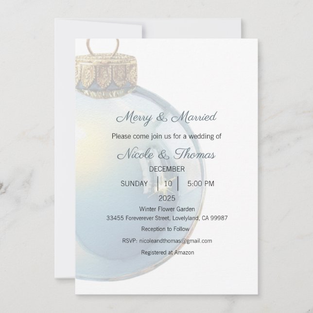 Wedding Invitation, Merry & Married Invitation (Front)