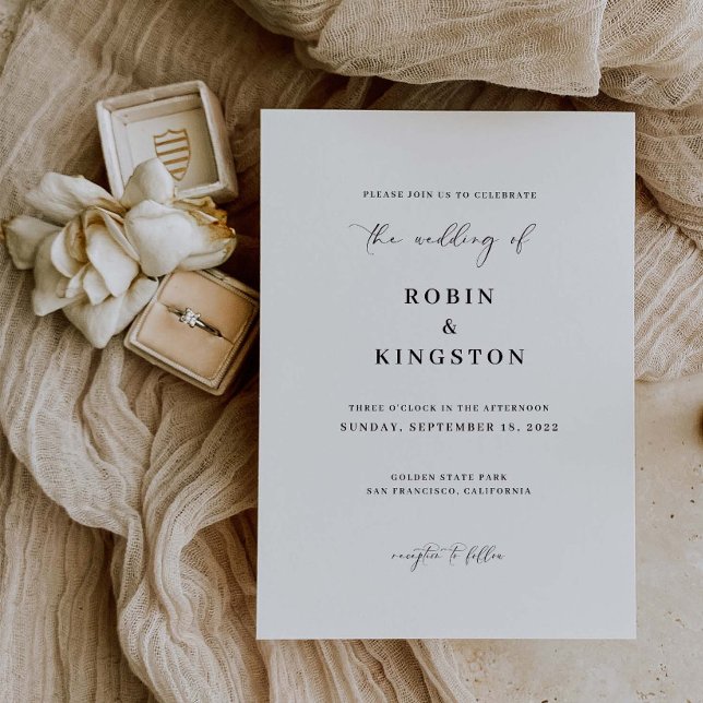 Wedding Invitation Minimal Script Formal Card R100 (Creator Uploaded)