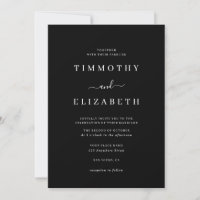 Wedding Invitation Model Black White Wedding 