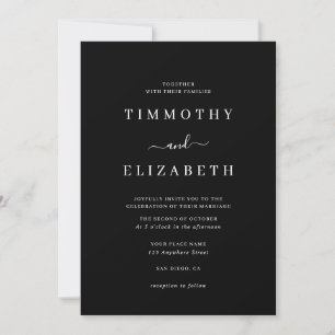 Wedding Invitation Model Black White Wedding 