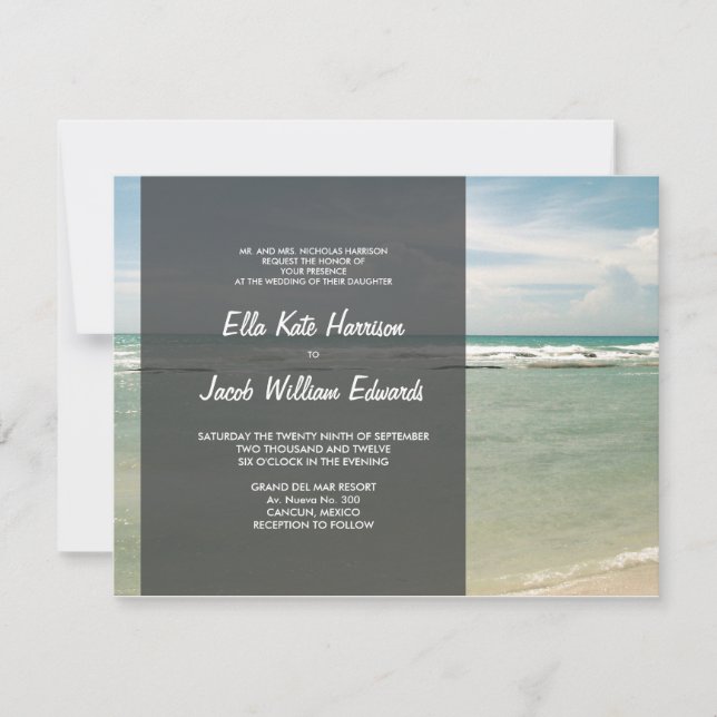 Wedding Invitation // Modern Beach Collection (Front)