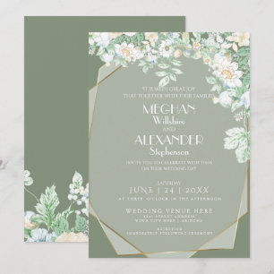 Wedding Invitation    Modern Geometric Wildflowers