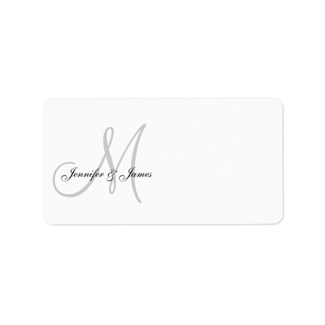 Wedding Invitation Monogram Address Labels (Front)