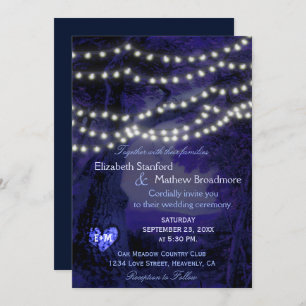 Wedding Invitation Monogram String Lights