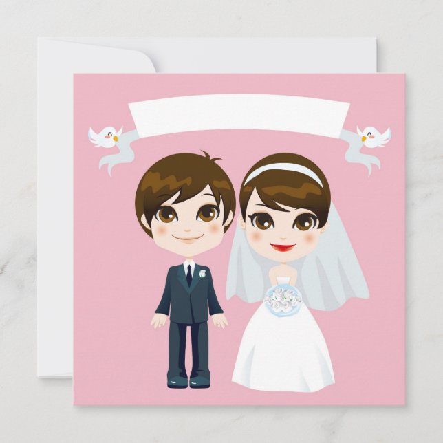 wedding invitation of lovely sweet couple (Front)