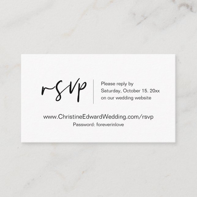 Wedding Invitation Online RSVP, Casual Themed Card (Front)