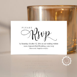 Wedding Invitation Online RSVP, Modern Script Card
