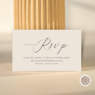 Wedding Invitation Online RSVP, Modern Script Card