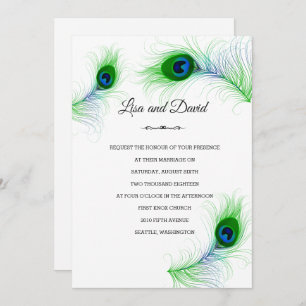 Wedding Invitation-Peacock Feathers Invitation