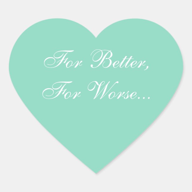 Wedding Invitation Pearl Aqua Heart Sticker (Front)