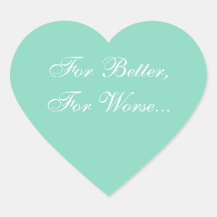 Wedding Invitation Pearl Aqua Heart Sticker