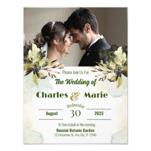 Wedding Invitation Personalise design Photo Print