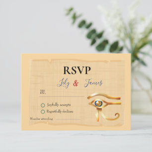 Wedding Invitation Pharaonic heritage on papyrus