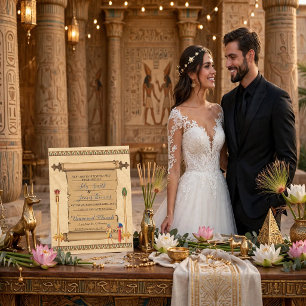 Wedding Invitation Pharaonic heritage on papyrus