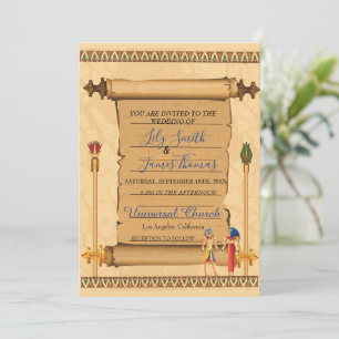 Wedding Invitation Pharaonic heritage on papyrus