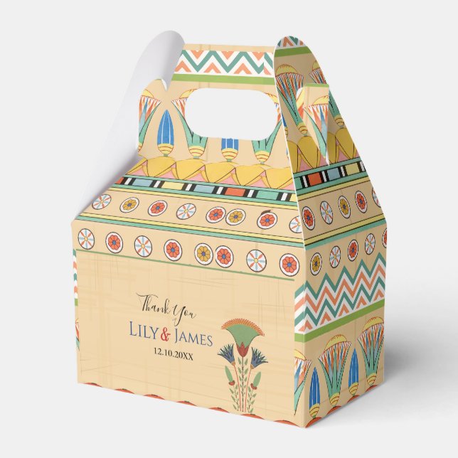 Wedding Invitation Pharaonic heritage on papyrus Favour Box (Front Side)