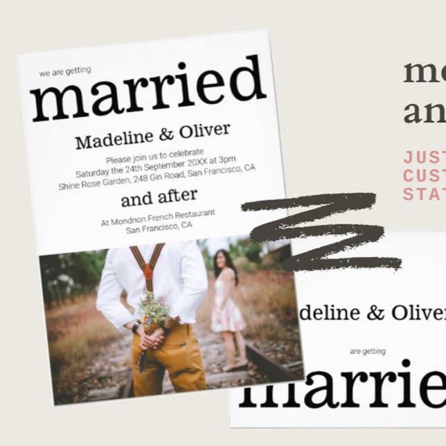 Wedding Invitation  Photo Modern Chic Invitation (Creator Uploaded)