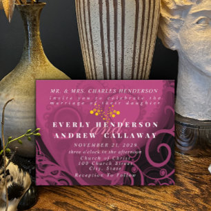 Wedding Invitation-Plum Cala Lily Invitation Postcard