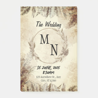 Wedding invitation post-it notes
