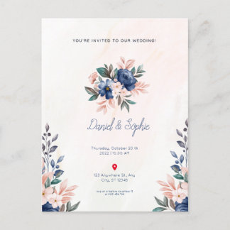 wedding invitation postcard