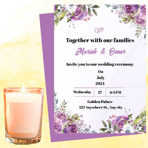 Wedding invitation purple