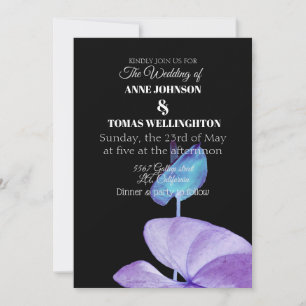 Wedding Invitation, Purple and Black Invitation