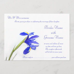 Wedding Invitation - Purple Iris Flower