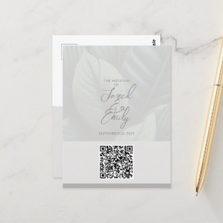 Wedding Invitation QR Code Postcard