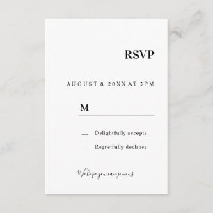 wedding invitation response card RSVP