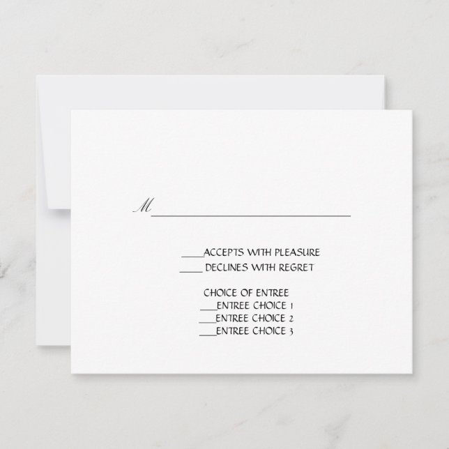 Wedding Invitation Response cards black white (Front)