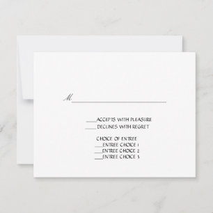 Wedding Invitation Response cards black white