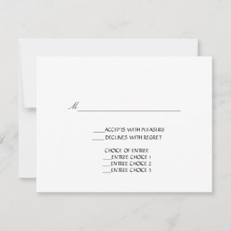 Wedding Invitation Response cards black white