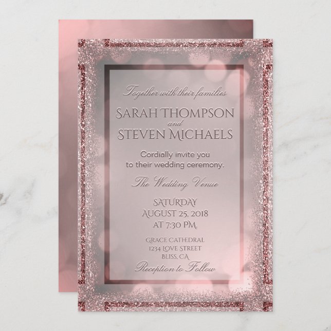 Wedding Invitation | Rose Blush (Front/Back)