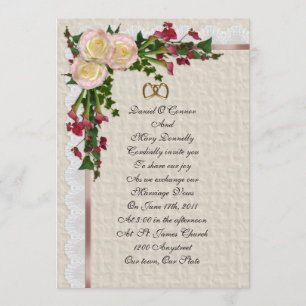 Wedding invitation Roses and Calla lilies