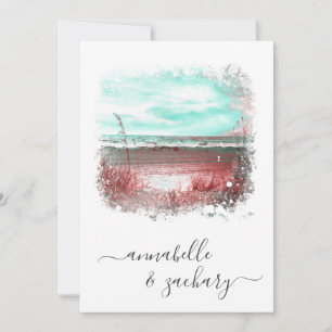 *~* WEDDING INVITATION + RSVP - Beach QR AR7