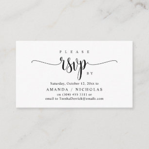 Wedding Invitation RSVP, Calligraphy Script Design