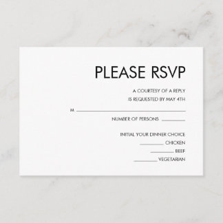 WEDDING INVITATION RSVP CARD