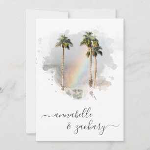 *~* WEDDING INVITATION + RSVP - QR TROPICAL AR11