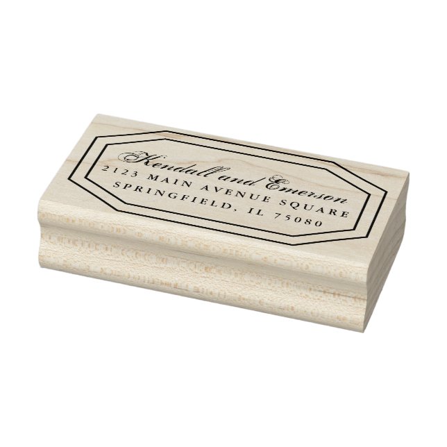 Wedding Invitation Rubber Stamp *Golden Blooms* (Stamp)