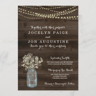 Wedding Invitation Rustic Baby's Breath