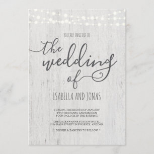 Wedding Invitation Rustic Romantic