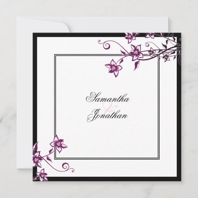 Wedding Invitation Sangria & White Elegant Floral (Front)