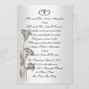 Wedding Invitation satin-look  calla lilies