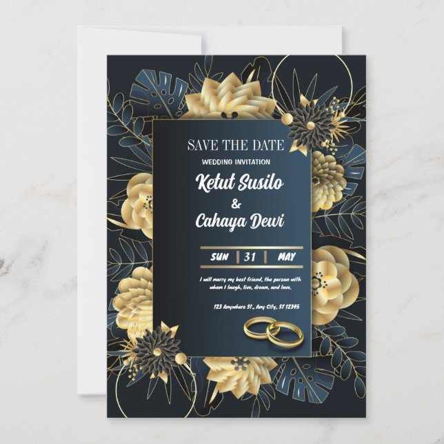 WEDDING INVITATION, SAVE THE DATE INVITATION (Front)